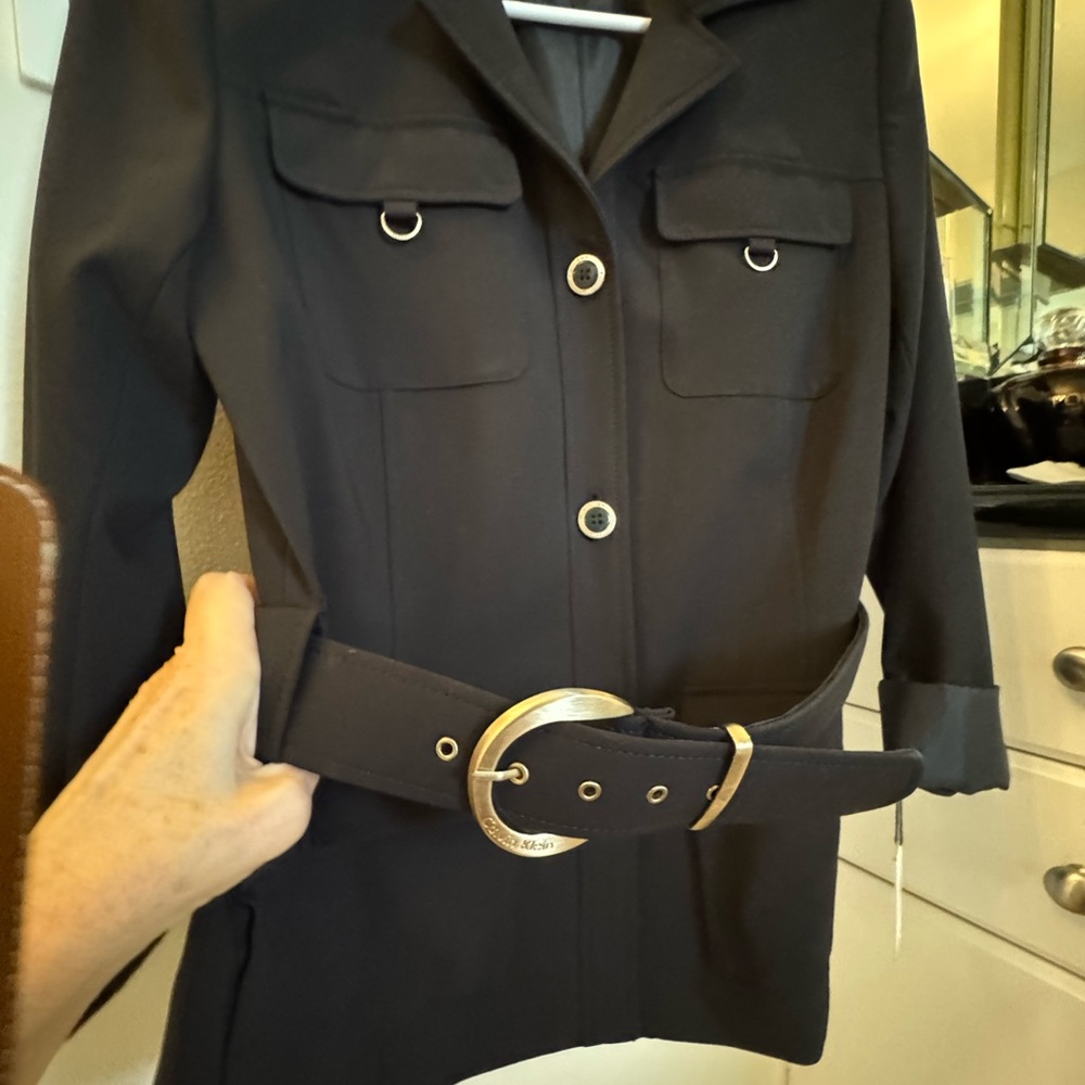 Calvin Klein Black Belted Utility Jacket